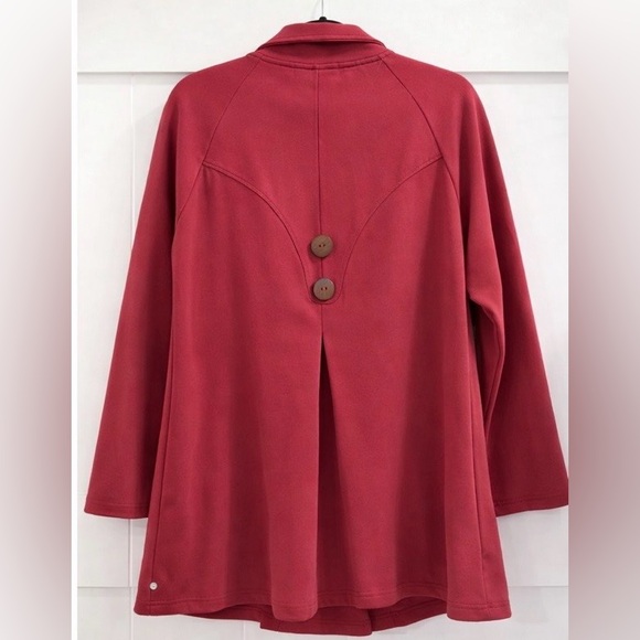 NWT neon buddha Clean Lines Jacket Blazer Cranberry Sustainable Cotton Women’s S - Picture 3 of 8